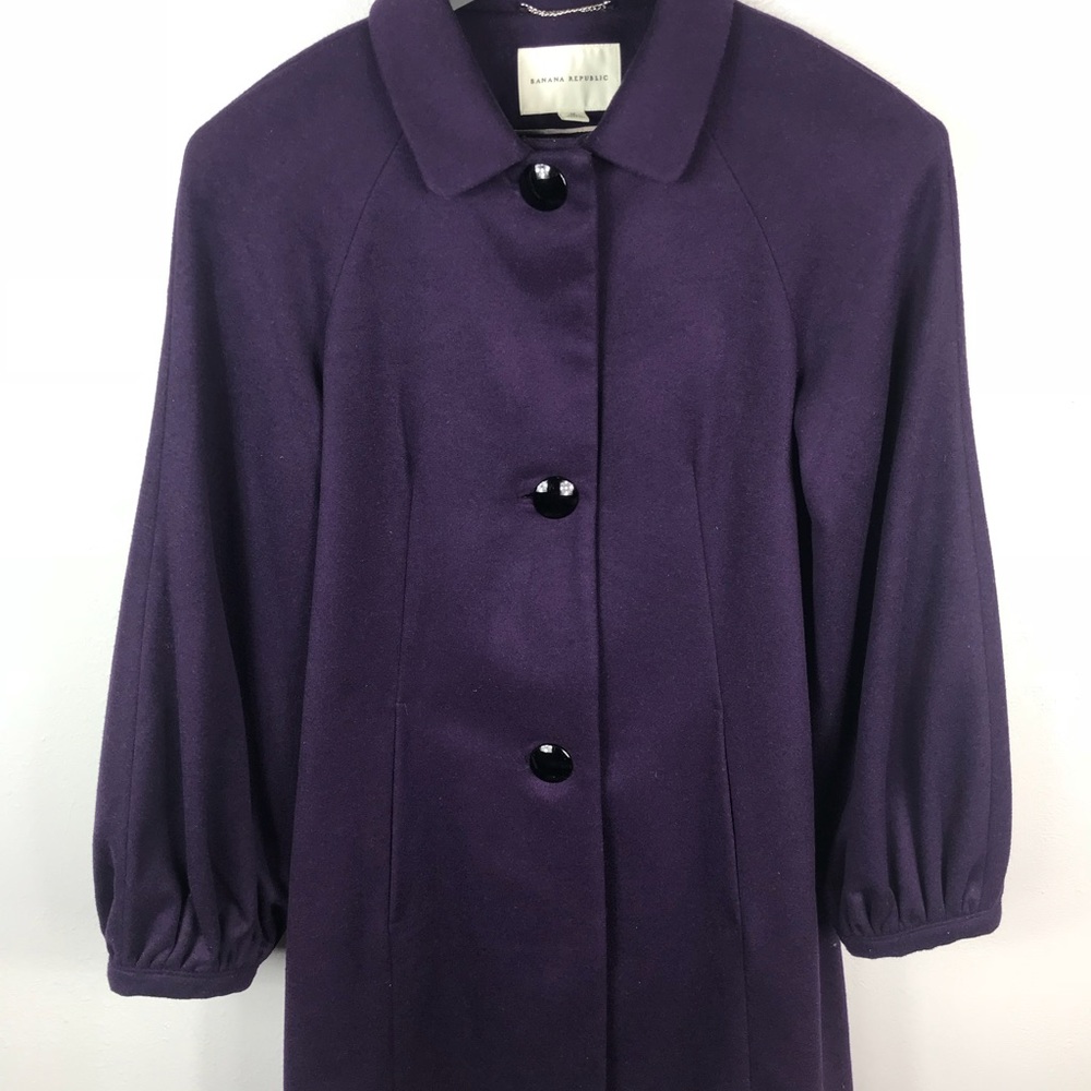 Banana Republic Puff Sleeve Wool Dress Coat Medium